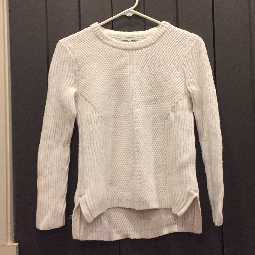 Madewell white cable knit sweater
